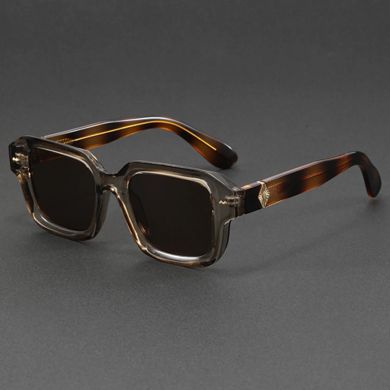 Vintage-Sonnenbrille mit Schildpattmuster, übergroßer Rahmen, Unisex, modisch, quadratisch, dicker Rahmen