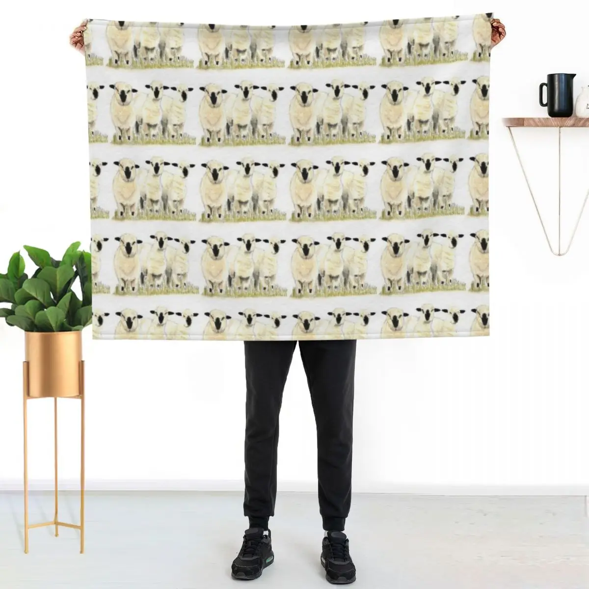 Hampshire Down Lambs by Sam Coull Throw Blanket wednesday Bed linens Thins Large for sofa Decorative Throw Blankets