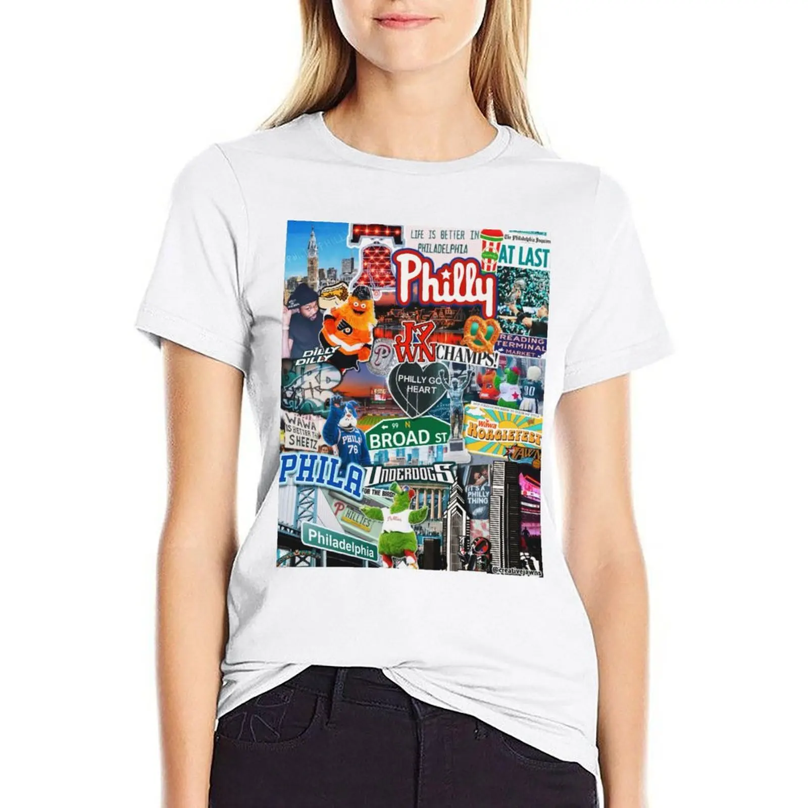 

P H I L L Y T-shirt korean fashion lady clothes Female clothing Women's tee shirt