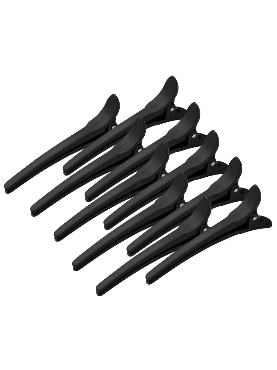 Ensemble de pinces crocodile noires durables à grande bouche, pince à cheveux professionnelle en plastique, facile à façonner et à couper