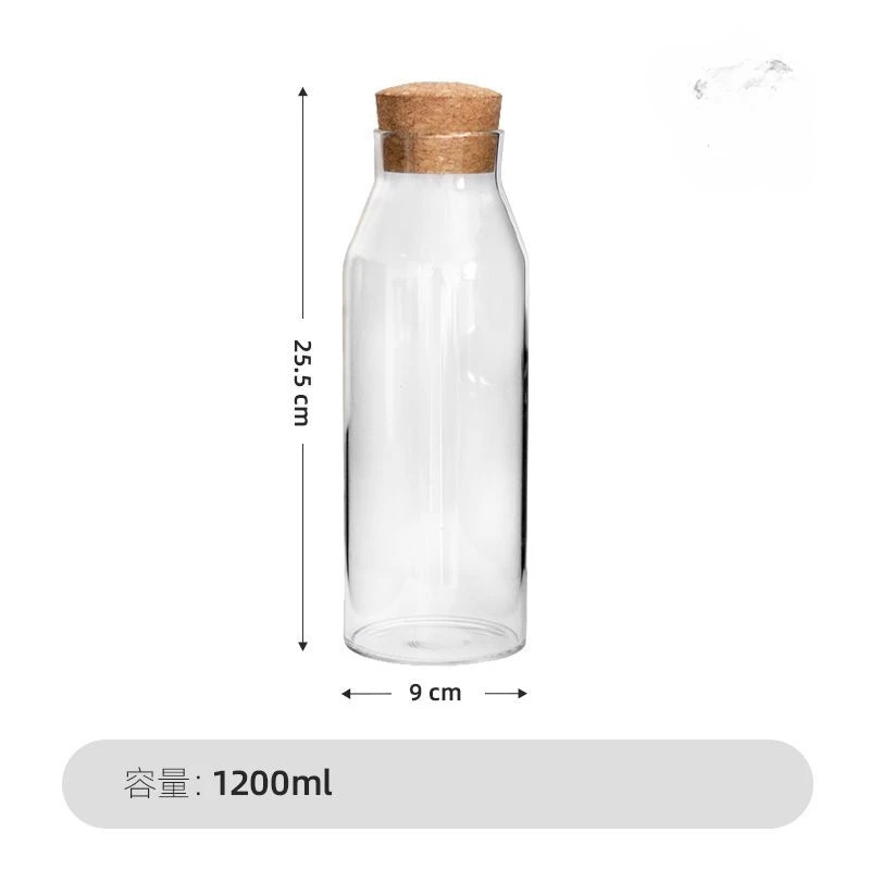 Creative Transparent Glass Nut Coffee Tease Storage Jar Cork Food Spice Sealed Storage Jar Home Moistureproof Coffee Tea Bottle