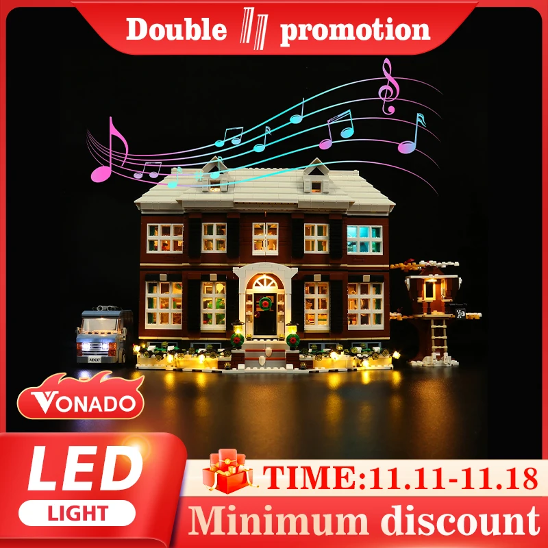 Vonado LED Music Edition Light Kit for 21330 Home Alone Building Blocks Set (NOT Include the Model) Bricks Toys for Children