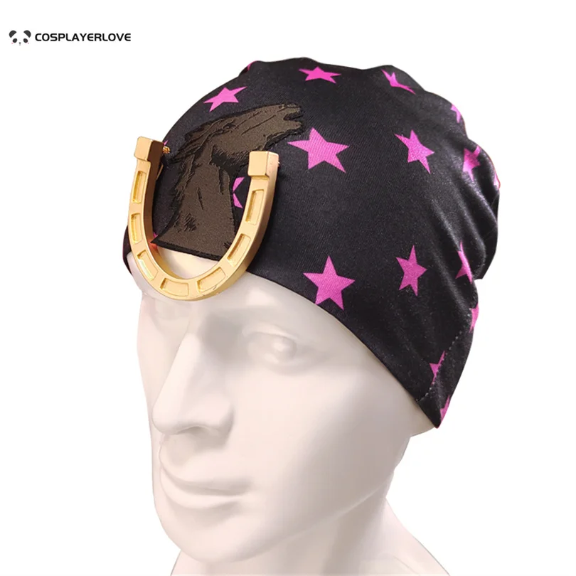 Bola de aço correr johnny joestar unsex bonito engraçado chapéu para cosplay halloween carnaval