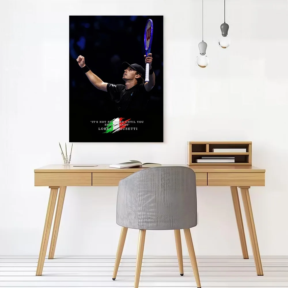 Lorenzo Musetti Celebrates Victory Canvas Poster Wall Art Customizable High Quality Printed Picture for Bathroom Decor Bedroom