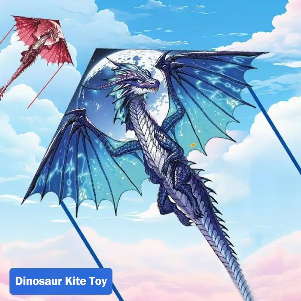 HUA 1 Piece 1.4M Large Dragon Kite For Kids And Adults Huge Pterosaur Kite With Tail Easy To Fly Kites Outdoor Toy