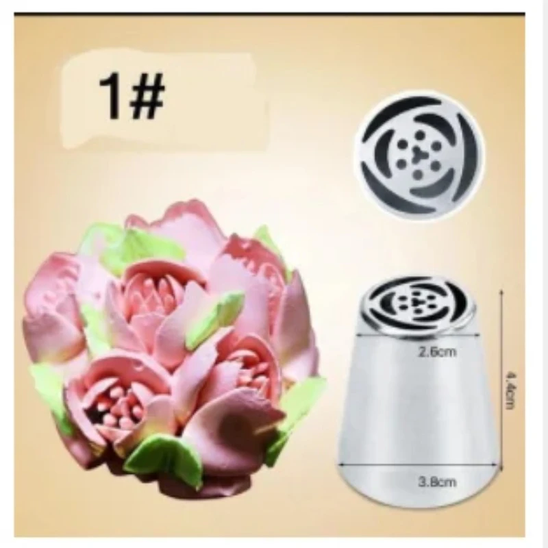 Large Russian Tulip Icing Pipe Nozzle Stainless Steel Flower Butter Pastry Decorating Mouth Cupcake Decoration Tool Mould