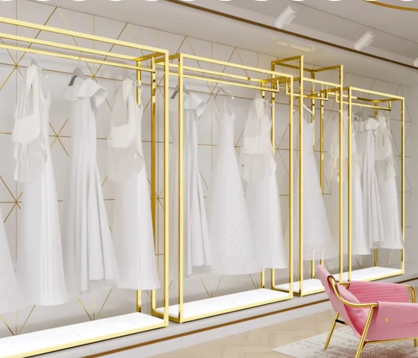 

Wedding racks, high-end display racks, floor-standing photo studio dress racks, iron art clothing store hangers.