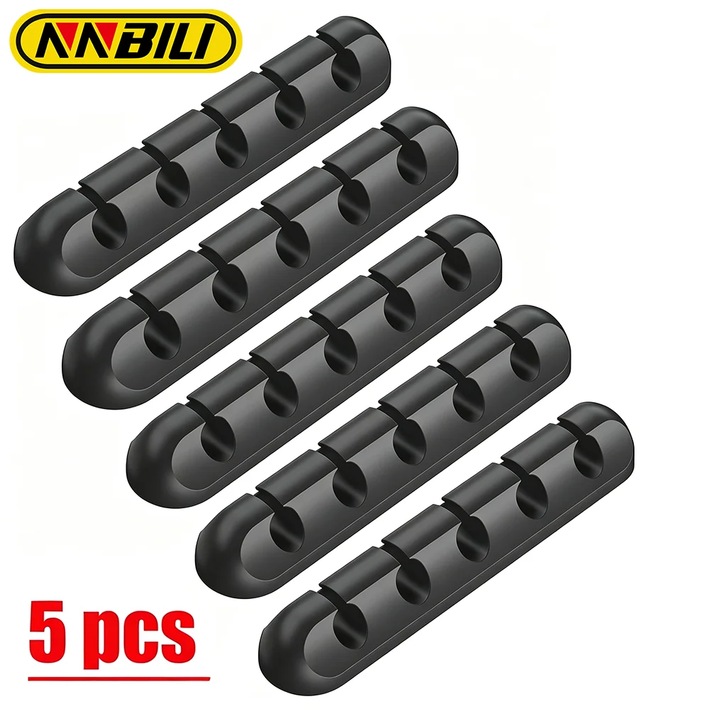 NNBILI 5Pcs USB Cable Organizer Charging Cable Winder Desktop Tidy Management Clips Cable Holder For Mouse Earphone Accessories