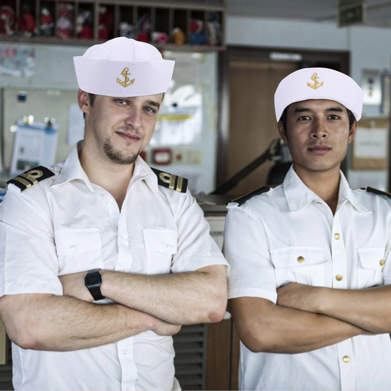 1 Stuks Witte Matrozenhoed Duurzaam Premium Marine Kapitein Kostuum Feesthoed Nautische Accessoire Dome Matrozenhoeden Witte Kapitein Hoeden