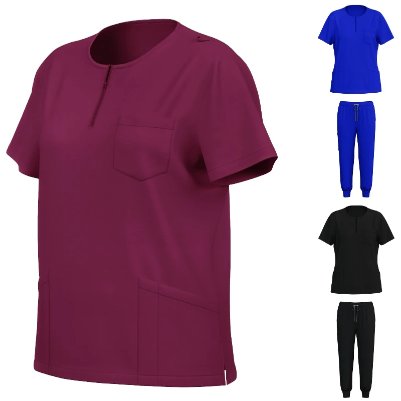 

Hospital surgical clothes solid color short sleeves doctor nurse operating room emergency tooling men and women the same style c