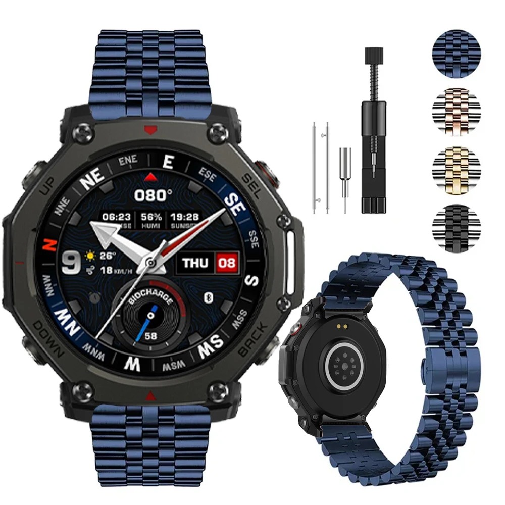 22mm Metal Strap for Amazfit T-Rex3 Pro 48mm/Balance 2/1/Bip 6/GTR 4 High Quality Wristband for Huawei Watch GT6/GT5/GT4-3 46mm