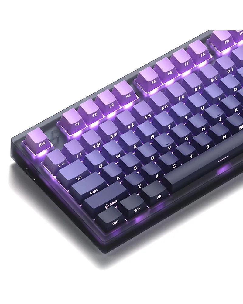 

Purple custom side engraved light transmission gradual change keycap wooting adaptation step from ace68 key 87 key 108 key