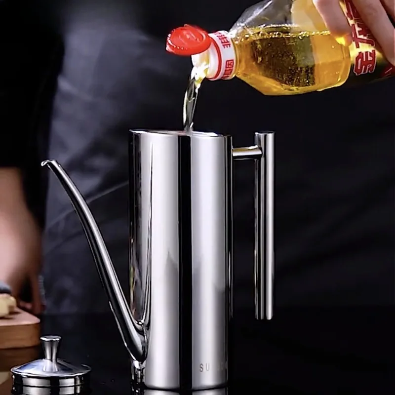

304 Stainless Steel Oil Pot, Kitchen Without Oil Hanging, Home Decor, Dining Room, Food Grade, Large Capacity Oil Storage Pot