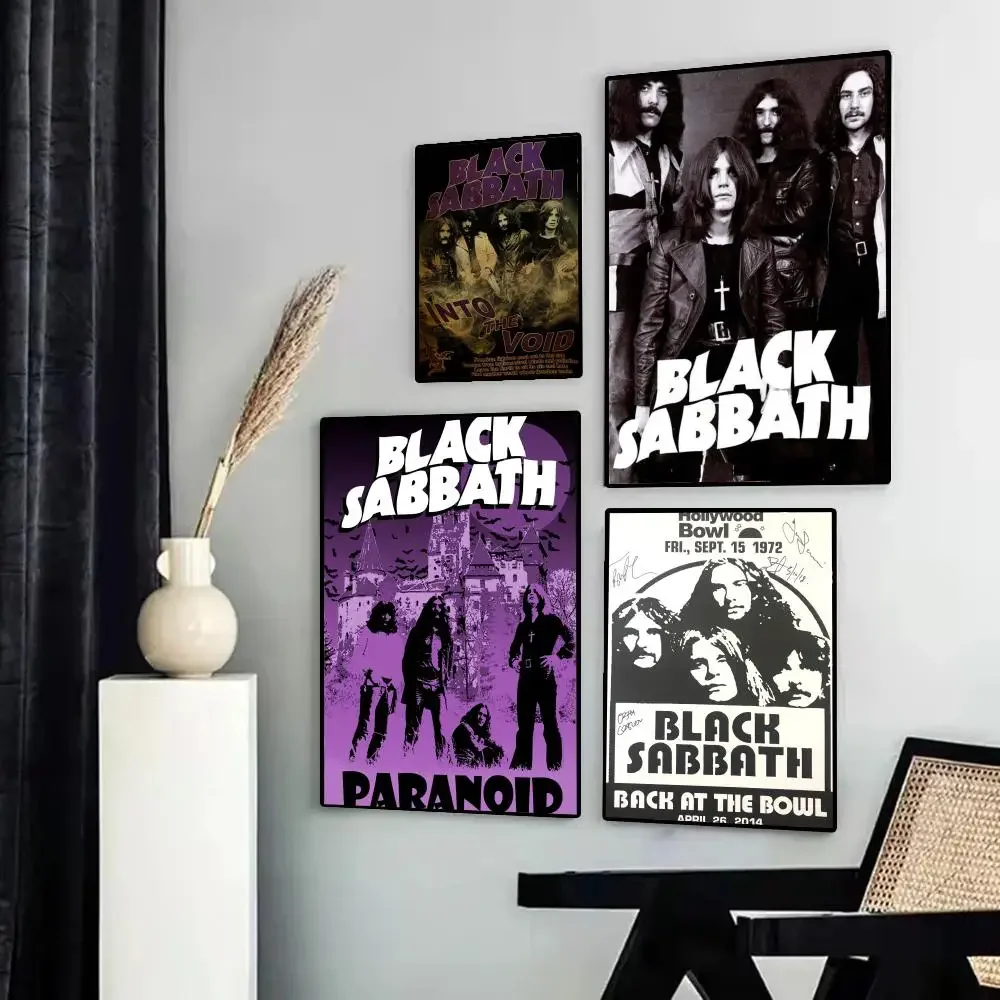 Retro Print Poster Paper Waterproof High Quality Sticker Black Sabbath Band Music Poster Home Living Room Bar Wall Decoration