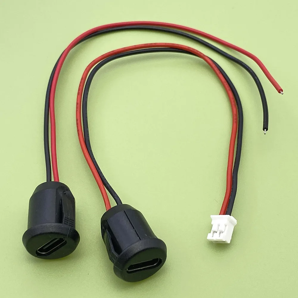 Press Type 2P 4Pin USB Connector Type-C Waterproof with PH 2.0 Female Socket High Current Fast Charging jack port With data pin