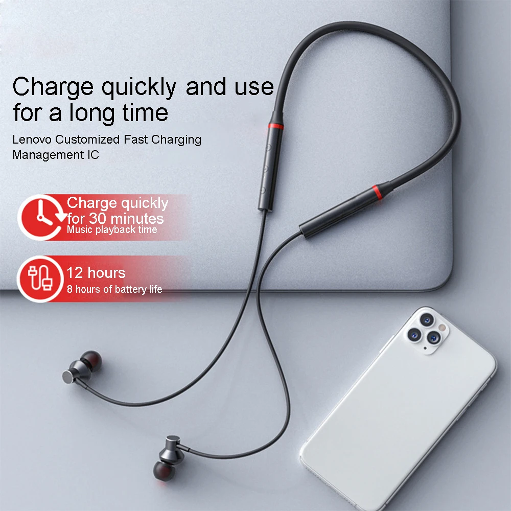 HE05X 5.0 Earphones Waterproof Wireless HIFI Sound Magnetic Neckband Headset Sports Headphones