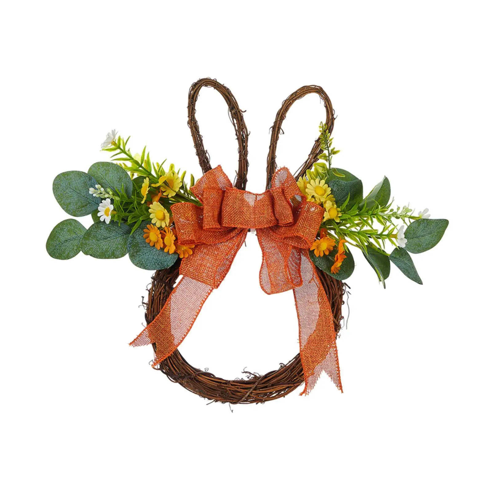 Easter Rabbit Spring Wreath Wall Rabbit Shaped Portable Multipurpose Easter Egg Wreath for Easter Home Farmhouse Wedding Garden