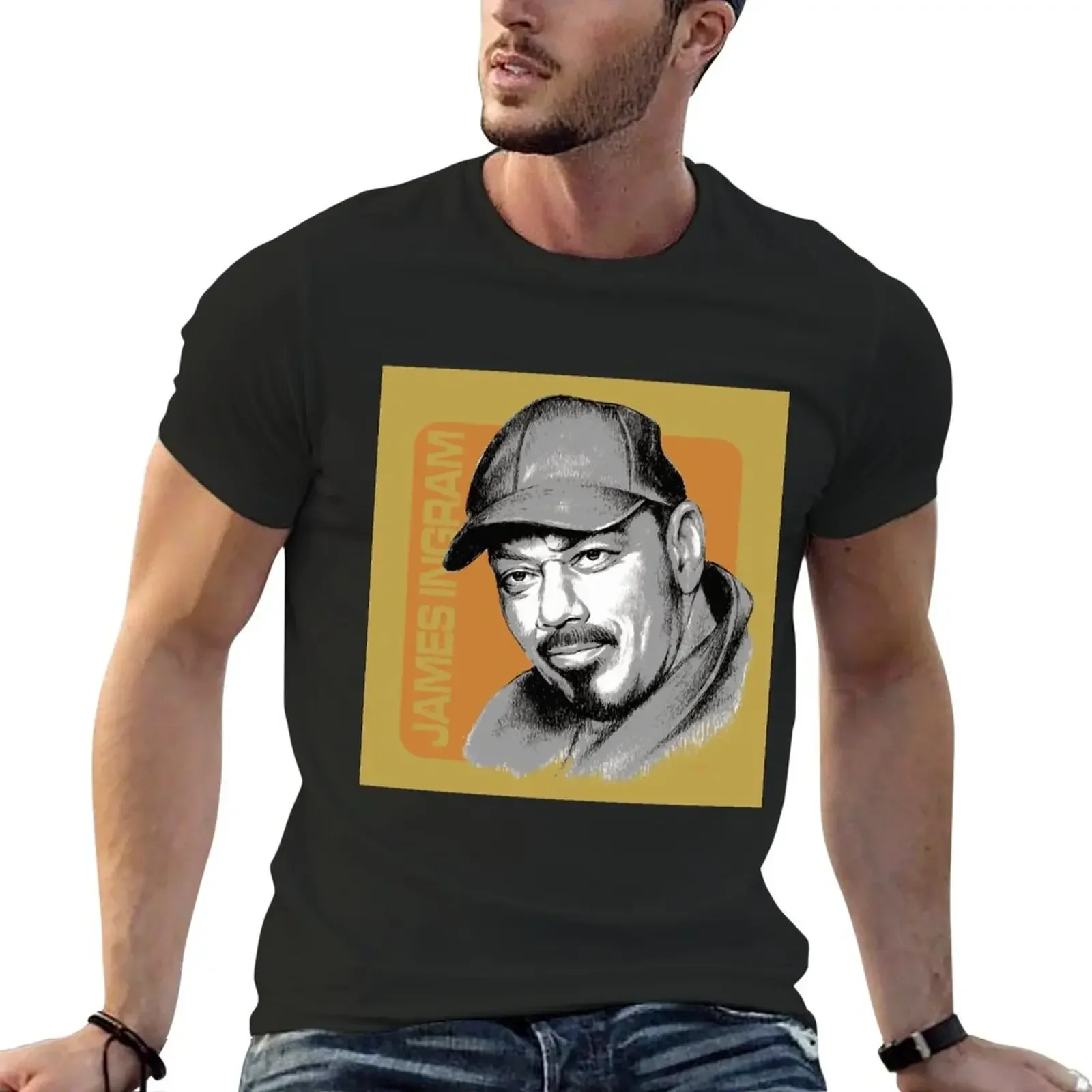 James Ingram T-Shirt cotton graphic tees blue archive aesthetic clothes sports fans black t-shirts for men