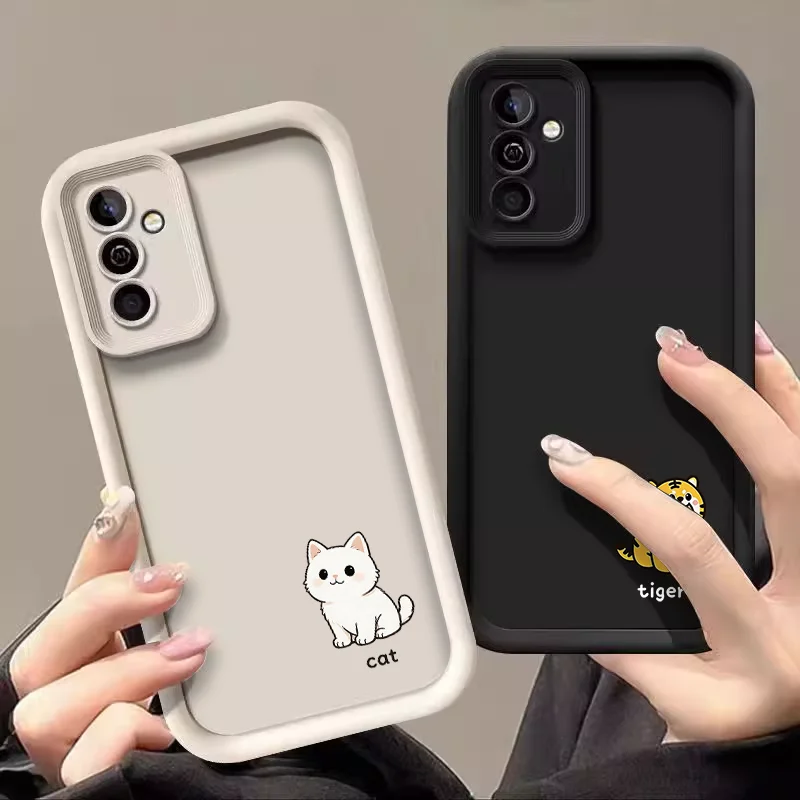 

Stylish Cartoon Animal Cat Dog Couple Printed Phone Case for Samsung Galaxy A55 A54 A53 A52 A56 A51 A57 A16 A36 A14 Soft Covers