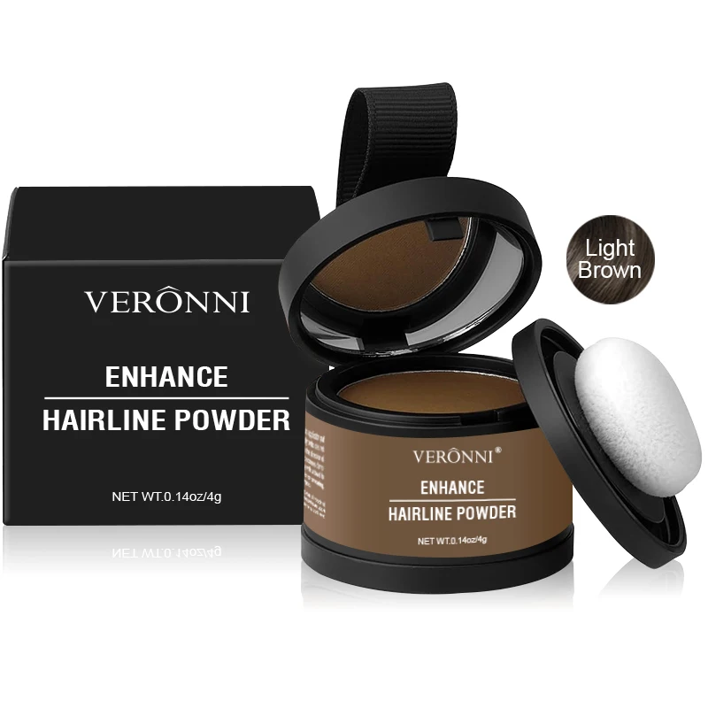 Haarlinienpuder 4g Schwarz, natürliches, sofort wasserfestes Haaransatz-Abdeckpuder, Haar-Concealer, Deckkraft in 14 Farben
