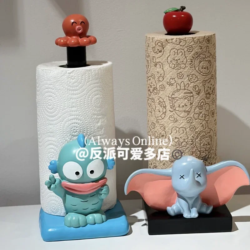 Anime Disney Hobby Mickey Minnie Stitch Dumbo Creative Kitchen Upright Paper Towel Hanger No Punch Lazy Cartoon Rag Holder Gift