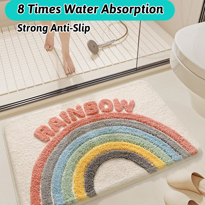 Ultra-Plush Anti-Slip Bath Mat 8x Water Absorption, Quick Dry, Anti-Bacterial, 200% Plush, Safe for Kids Elders, 0 Formaldehyde