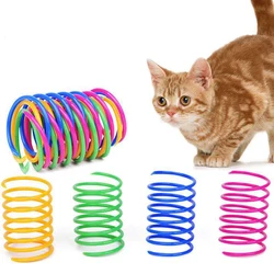 4/200Pcs Cat Spring Toy Cat Spiral Toys Interactive for Indoor Colorful Cats Plastic Springs Coil for Kitten Hunting Swatting