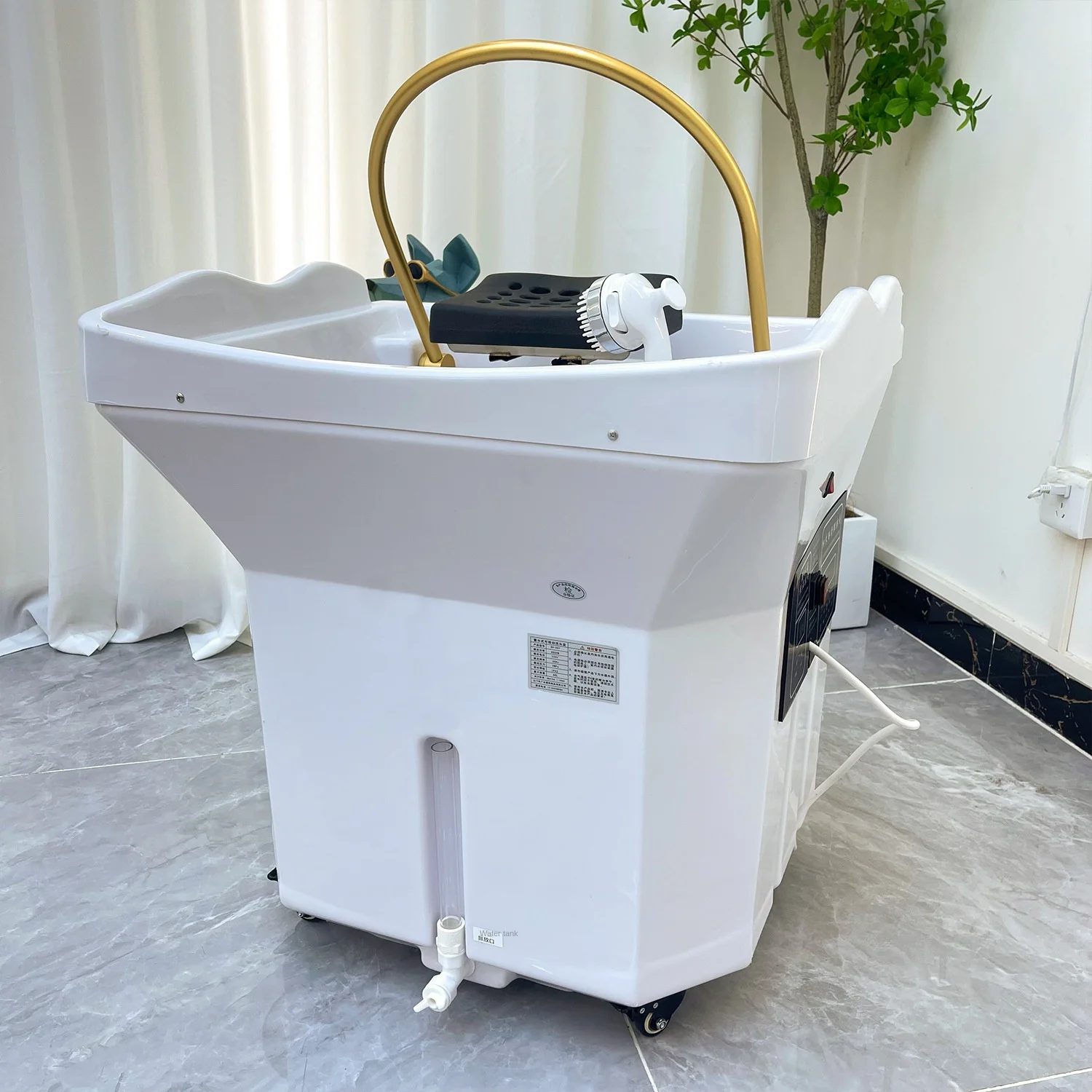 

Modern Design Portable Adjustable Hair WashSalon Furniture Shampoo Basin for Hospital Barbershop Beautyshop with Water Tank
