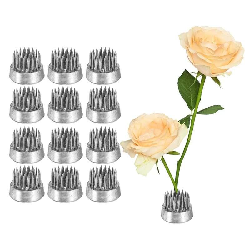 12Pcs Flower Frog, Round Stainless Floral Frogs, Flower Arranger Fixed Tool Pin Frog For Flower Arrangement Vase