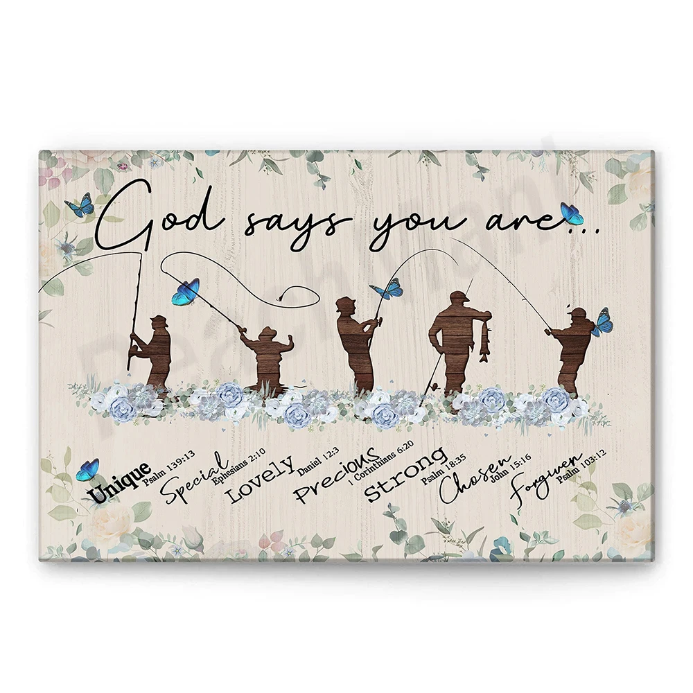 Yoga, Ballet, Football, Baseball, Basketball, Mermaid, Volleyball, Softball, Fishing Poster, God Said You Are Wall Art Print