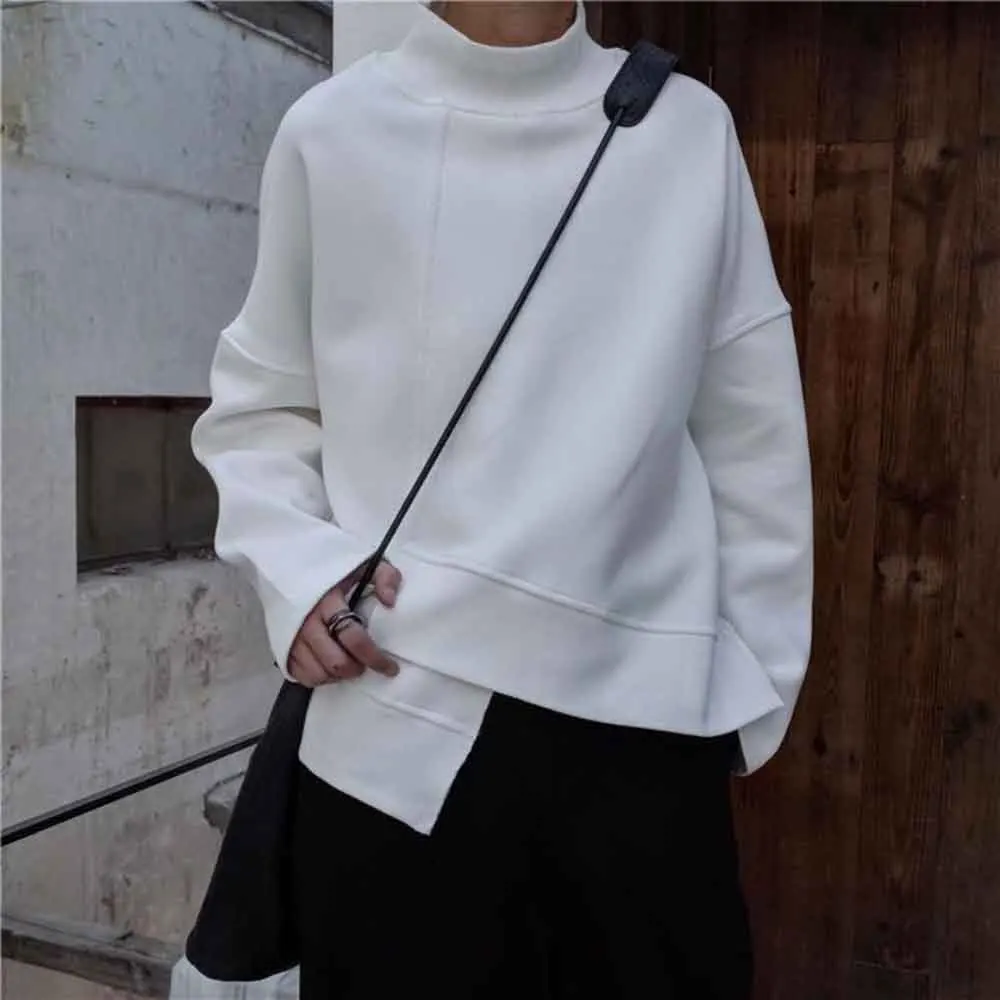 

XS-5XL Winter New Men's Solid Color Long-Sleeved Sweatshirt American Retro Fashion Trend Simple Loose Casual Niche Men's Tops