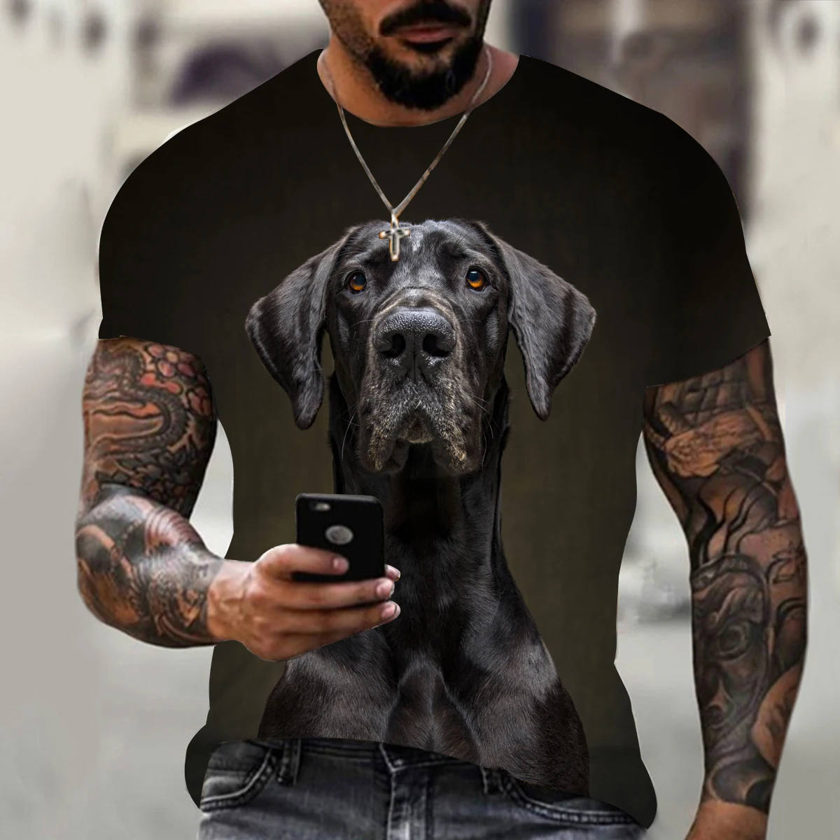 Summer Casual Summer 3d Printing Field Labrador Funny Fashion Short Sleeve Animal Pattern Polyester More Men Oversize T Shirt