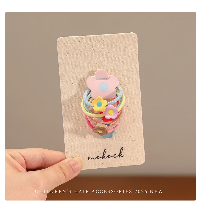 Niedliche Cartoon-Haargummis für Babys, Hochelastisch, Schonend für das Haar, Kleinkinder-Haargummis, Bunte Blumen- und Bonbon-Designs, Haaraccessoires für Mädchen – Detail 6