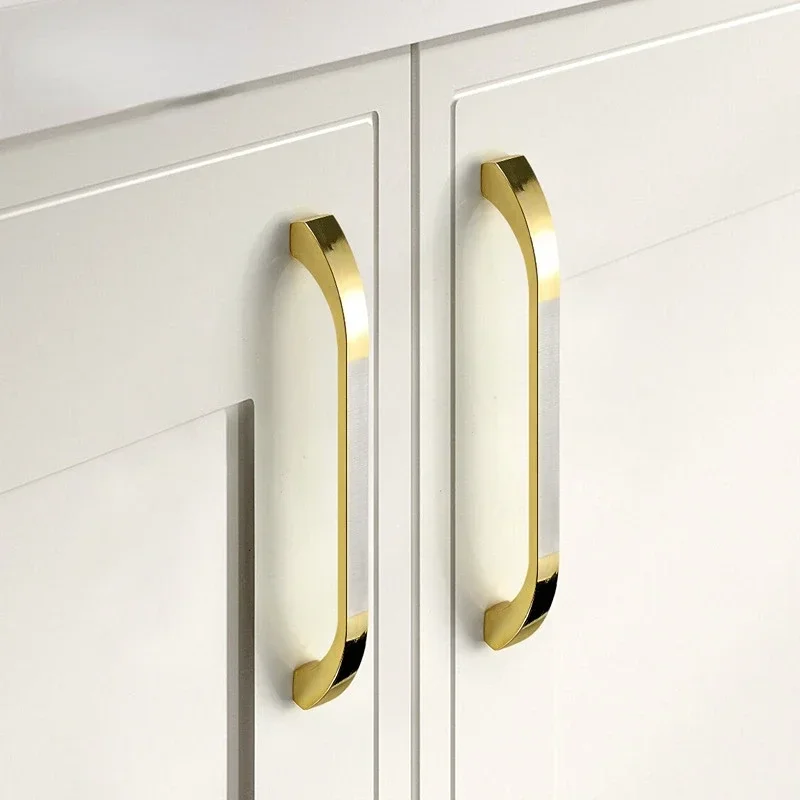 Lengthened Zinc Alloy Sliver/Gold Handle European Style Drawer Wardrobe Handle Kitchen Door Handle Furniture Hardware