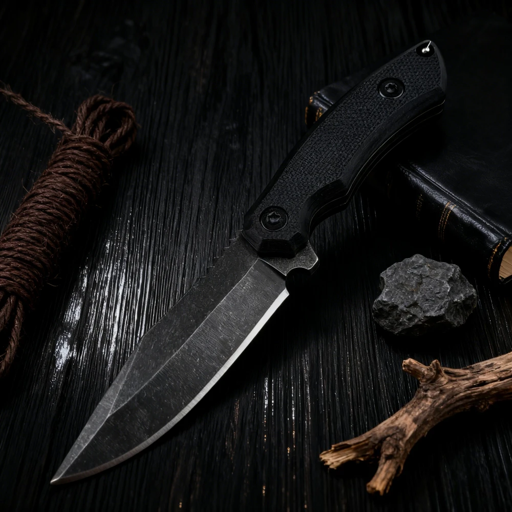 

Портативный мини-нож для ожерелья с черной ручкой, уличный нож с фиксированным лезвием, EDC режущий нож для кемпинга, путешествий, пешего туризма, рыбалки, прочный инструмент