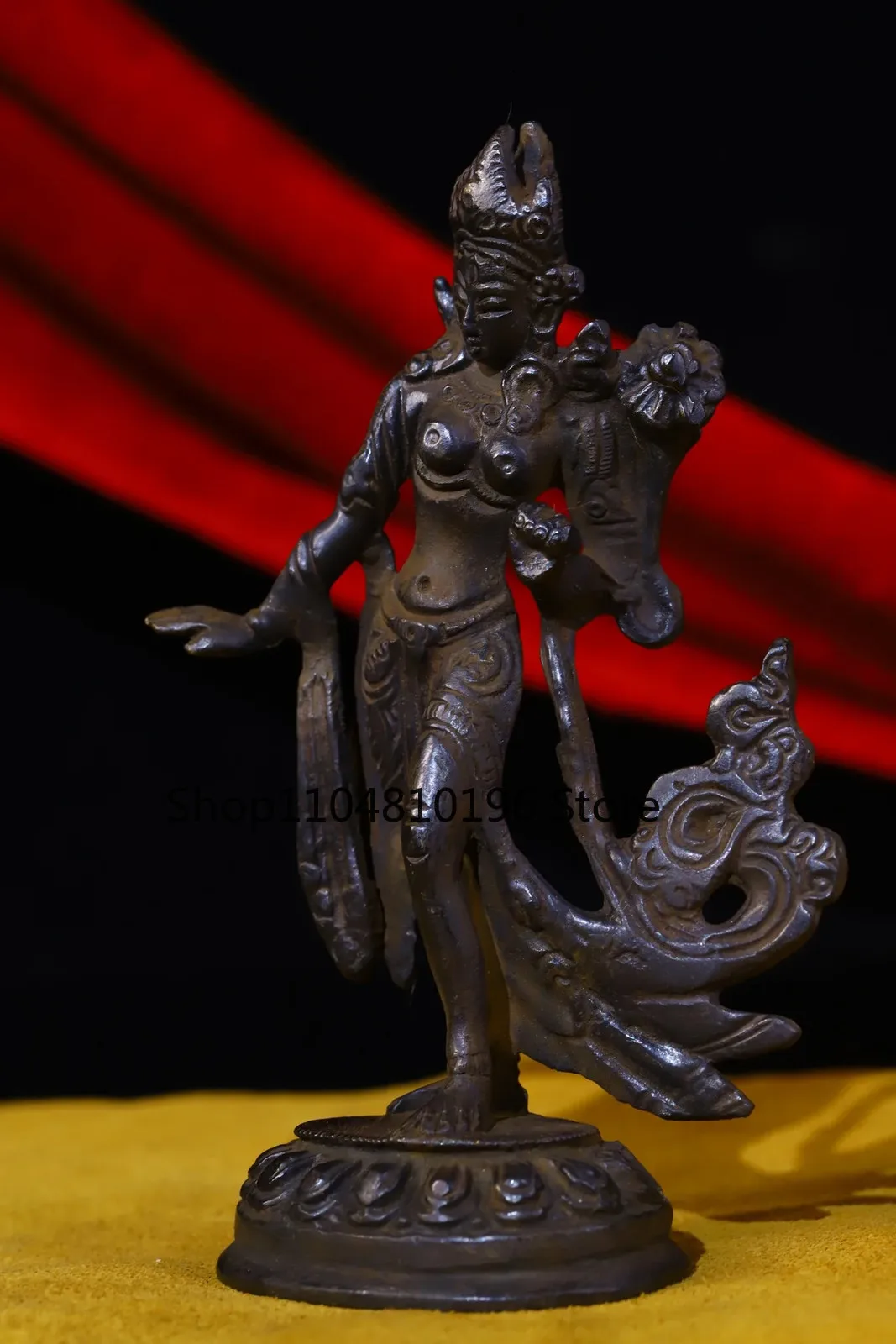 Bronze Green Tara Bodhisattva Standing Buddha Twenty-one Tara Worship Hall