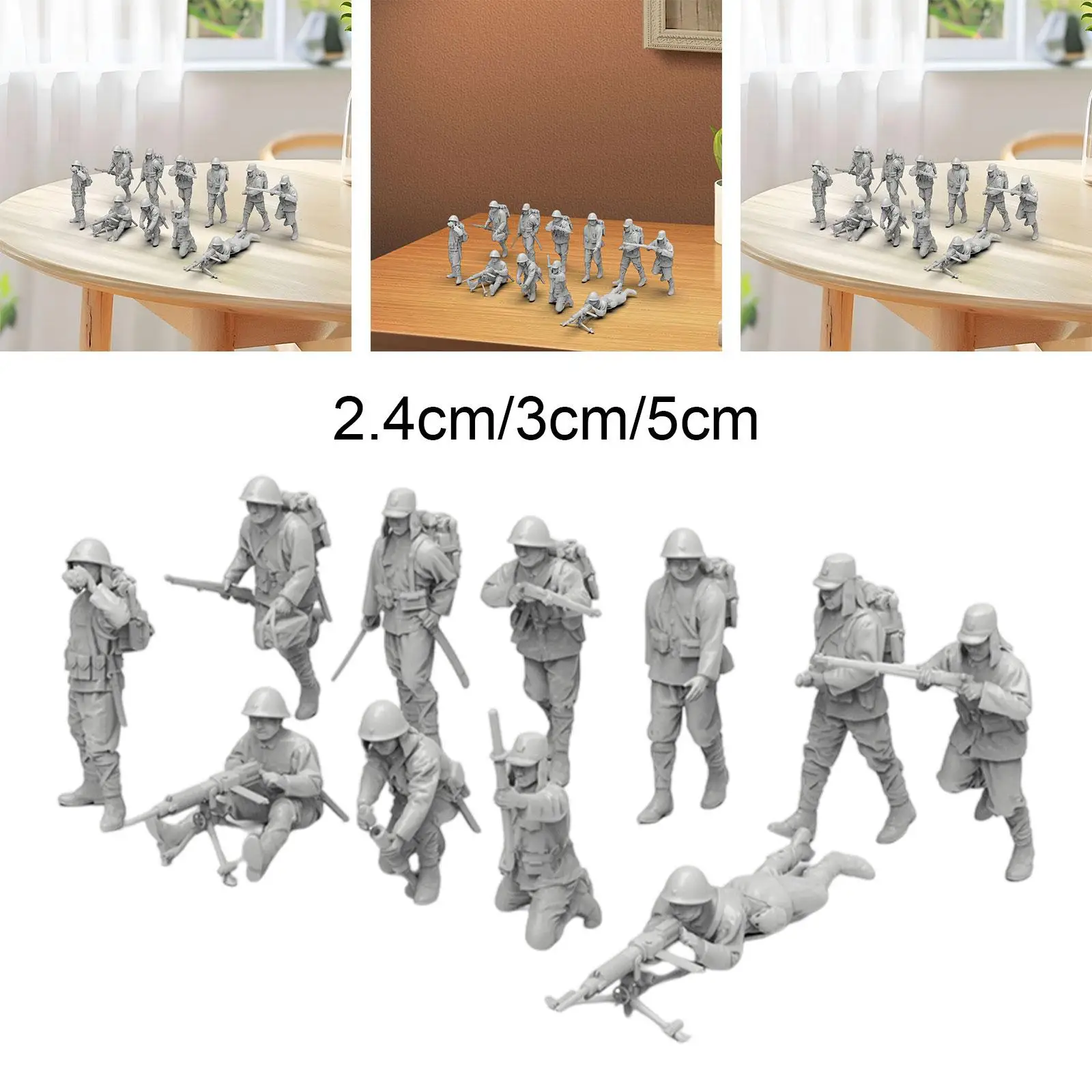 

11 Pieces Miniature Figures Unpainted Diorama Figures for Hobby Friends