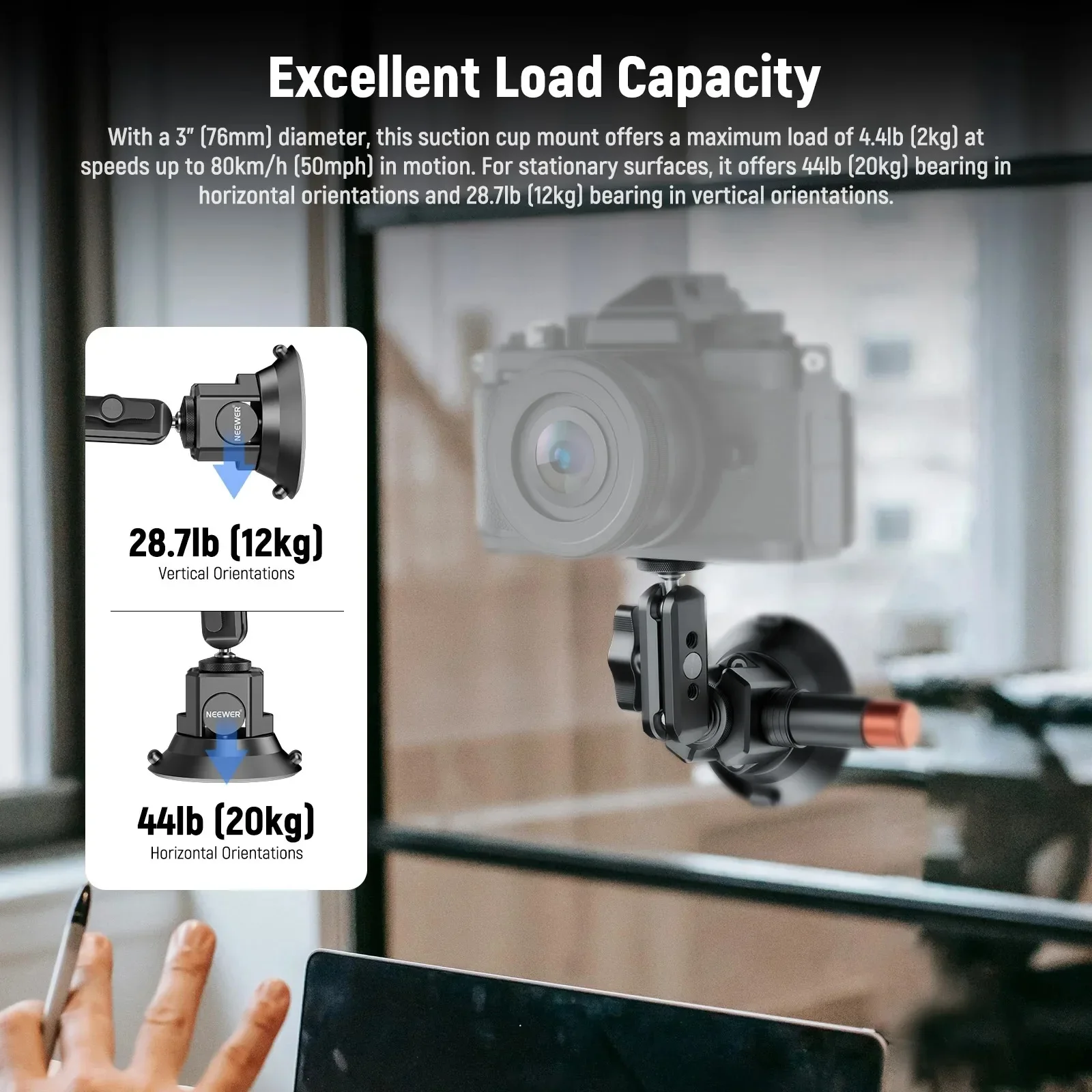 

Camera Suction Cup Gimbal Stand with Ball Head Magic Arm for Cameras Action Camera Phone Car Windshield Dash Mount