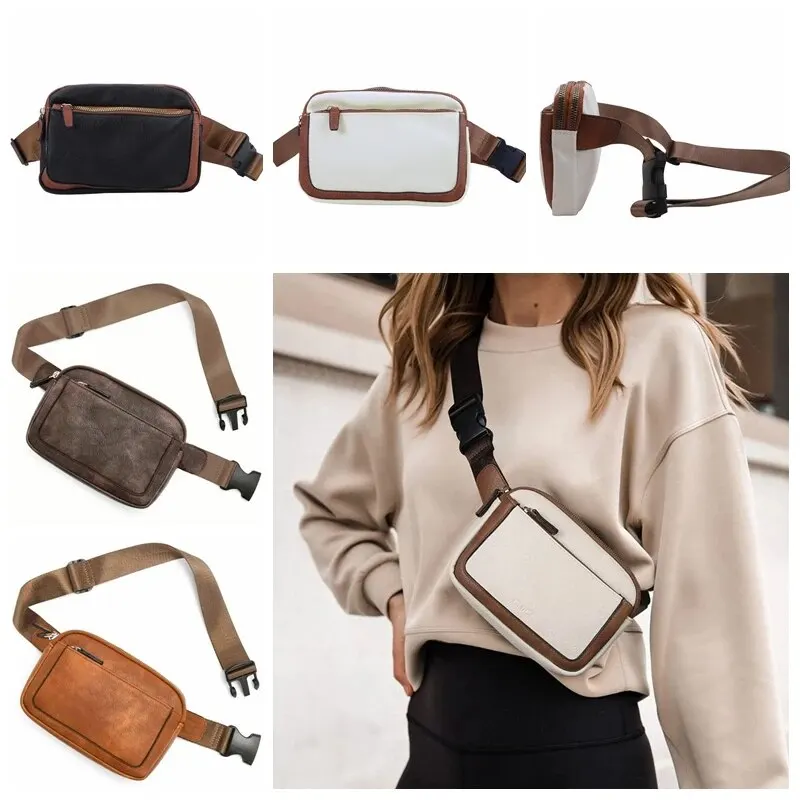 Women Fashion Waist Pack Casual Crossbody Chest Bags Unisex Hip Bum Bag Travel WaterProof Belt Bag Sport Purse PU Pocket