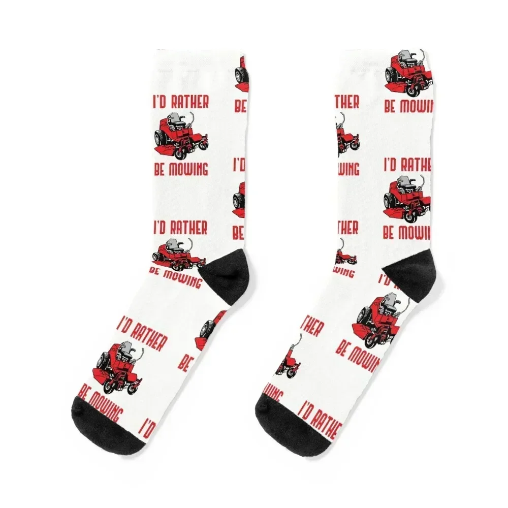 I'd Rather Be Mowing - Funny Lawn Mower Gardener Socks floor Argentina Crossfit Socks Ladies Men's