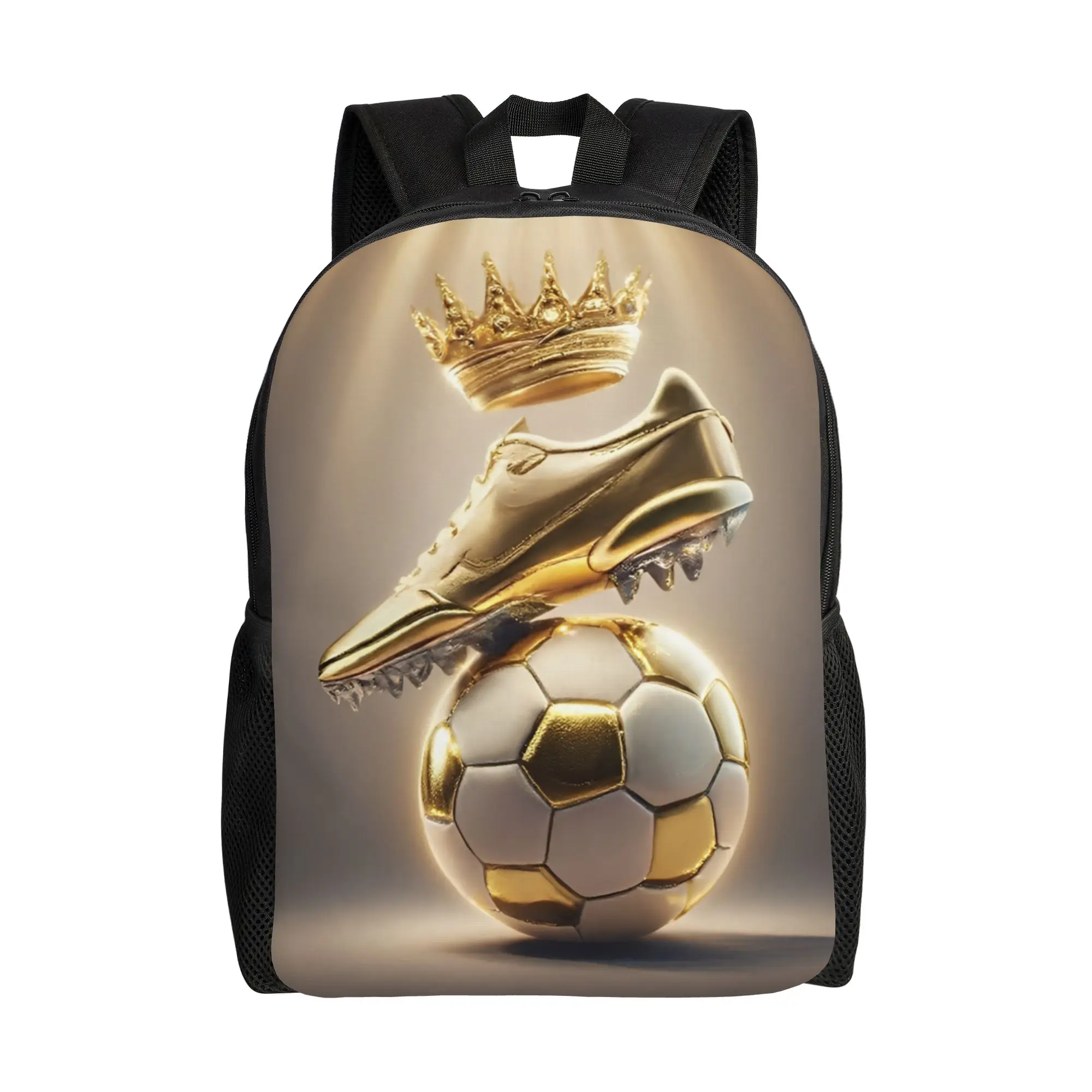 

Рюкзак Soccer Golden Crown для подростков, школьный рюкзак для походов и путешествий, спортивная сумка для ноутбука, легкая сумка через плечо