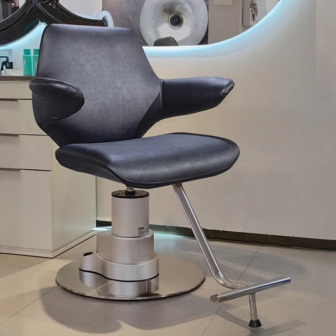 

Barber Shop Rotating Chair Light Luxury Hair Salon Beauty Center Commercial Furniture Electrically Adjustable Backrest Chair
