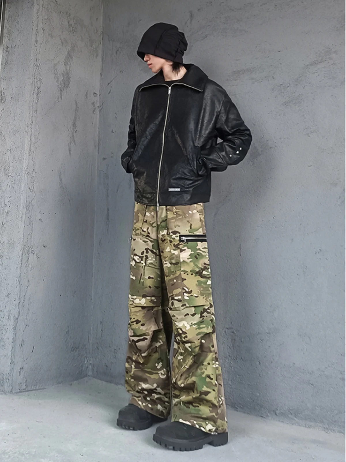 

American Street Sle Hiphop Camouflage Pants Men's Trendy Brand Cool Logging Workwear Long Pants Loose Fit Casual Trousers