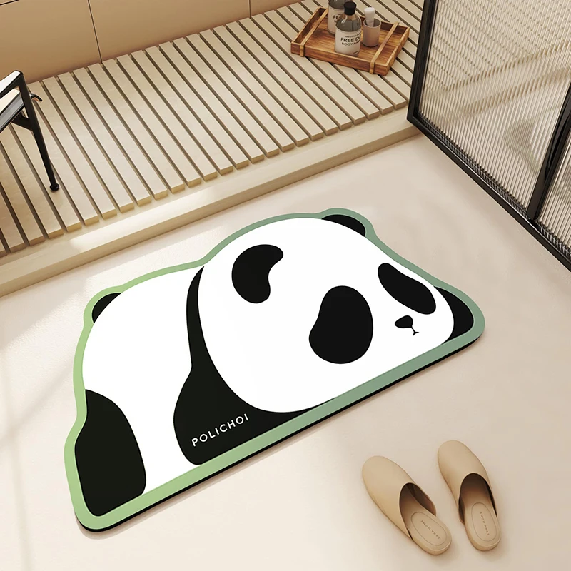 Animal Cartoon Panda Bath Mat Cute Super Absorbent Bathroom Mat Room Rug Floor Toilet Carpet Home Entrance Shower Foot Mats