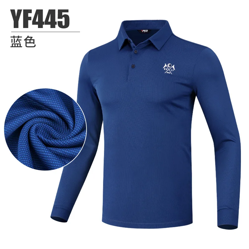 PGM golf clothing men's spring and autumn breathable clothes long-sleeved T-shirt quick-drying functional fabric