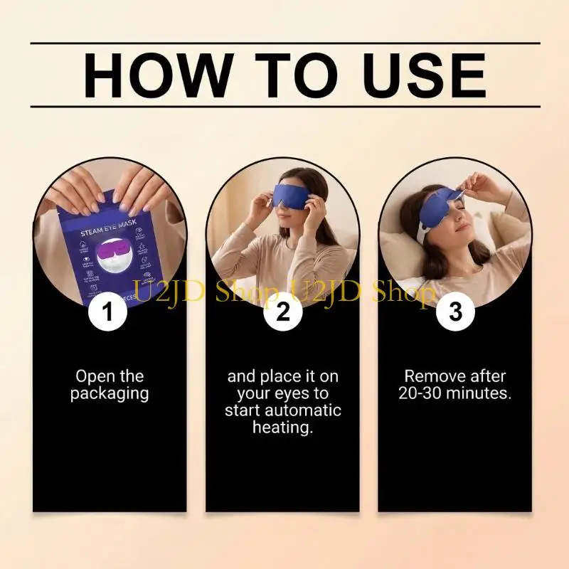 U2JD Disposable Steam Eye Masks With Gentle Warmth Eye Masks Steam Warming Cover For Night Sleep And Travel Relaxation