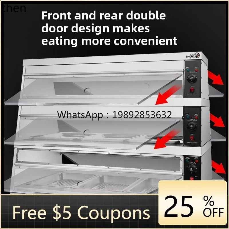 ZS Wärmedämmung Vitrine elektrische Heizung konstante Temperatur Frischhaltung gebratener Tortenladen gekochter Lebensmittelschrank