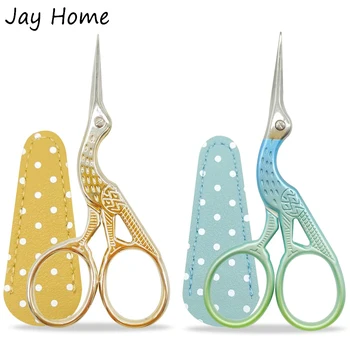 2PCS רקמת מספריים סט קטן סטורק מספריים נירוסטה מספריים עם עור מספריים כיסוי עבור DIY כלי תפירה