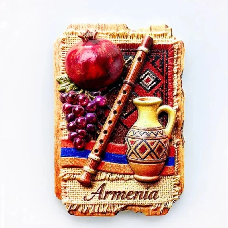 

Armenia Fridge Magnets Yerevan Souvenirs Pomegranate Flute Fridge Stickers Birthday Gifts Home Decoration