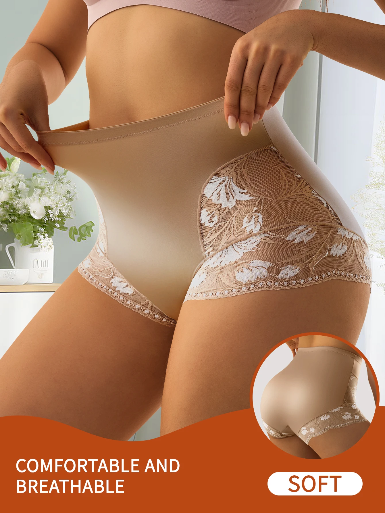 4 Pack Mid Rise Lace Briefs For Women Tummy Control Stretchy Breathable Design Perfect For Daily Use Special Occasions